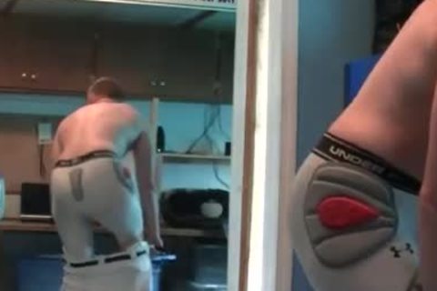 dirty ramrod jerking off in football gear
