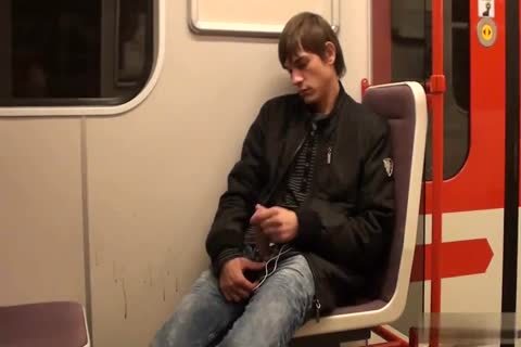 charming legal age teenager Jacking Off In The Subway