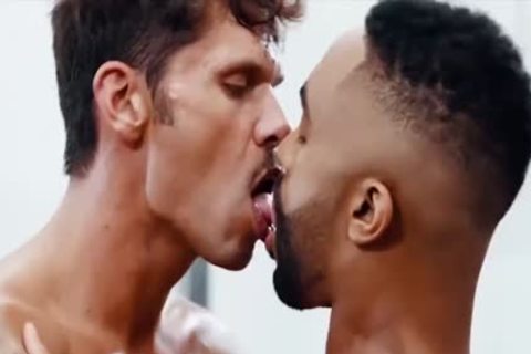 Darksome Gymrat Deepthroats Some Pumped Up Large White cock