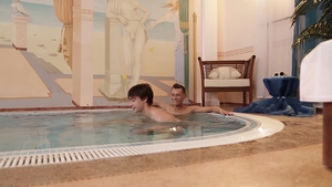 Facial Cumshots and Gangbangs at the Poolside